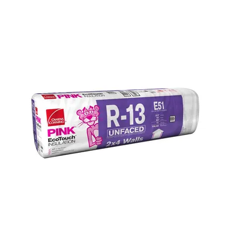 R-13 Unfaced Fiberglass Insulation Batts, 3.5 × 15 × 93 in