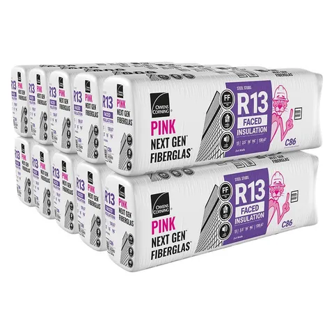 R-13 Kraft Faced Fiberglass Insulation Batts, 3.5 × 16 × 96 in