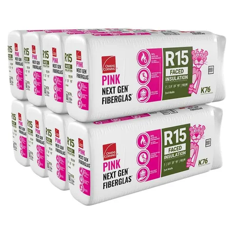 R-15 Kraft Faced Fiberglass Insulation Batt, 3.5 × 23 × 93 in