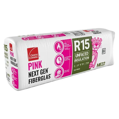 R-15 Unfaced Fiberglass Insulation Batts