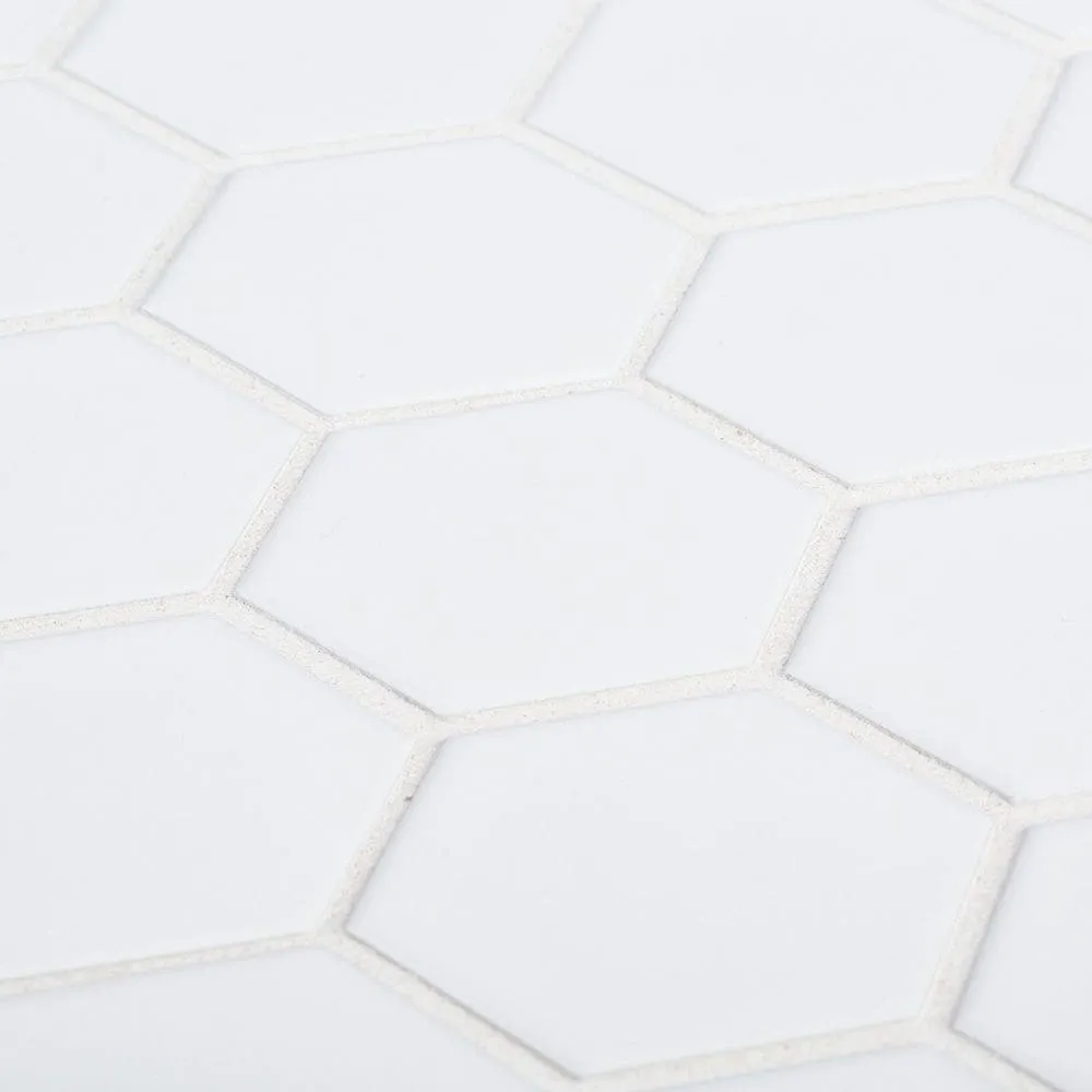 Jeffrey Court Callalily White 12.375 in. x 10.875 in. x 6 mm Hexagon Matte Porcelain Floor and Wall Mosaic Tile, photo 3 of 3