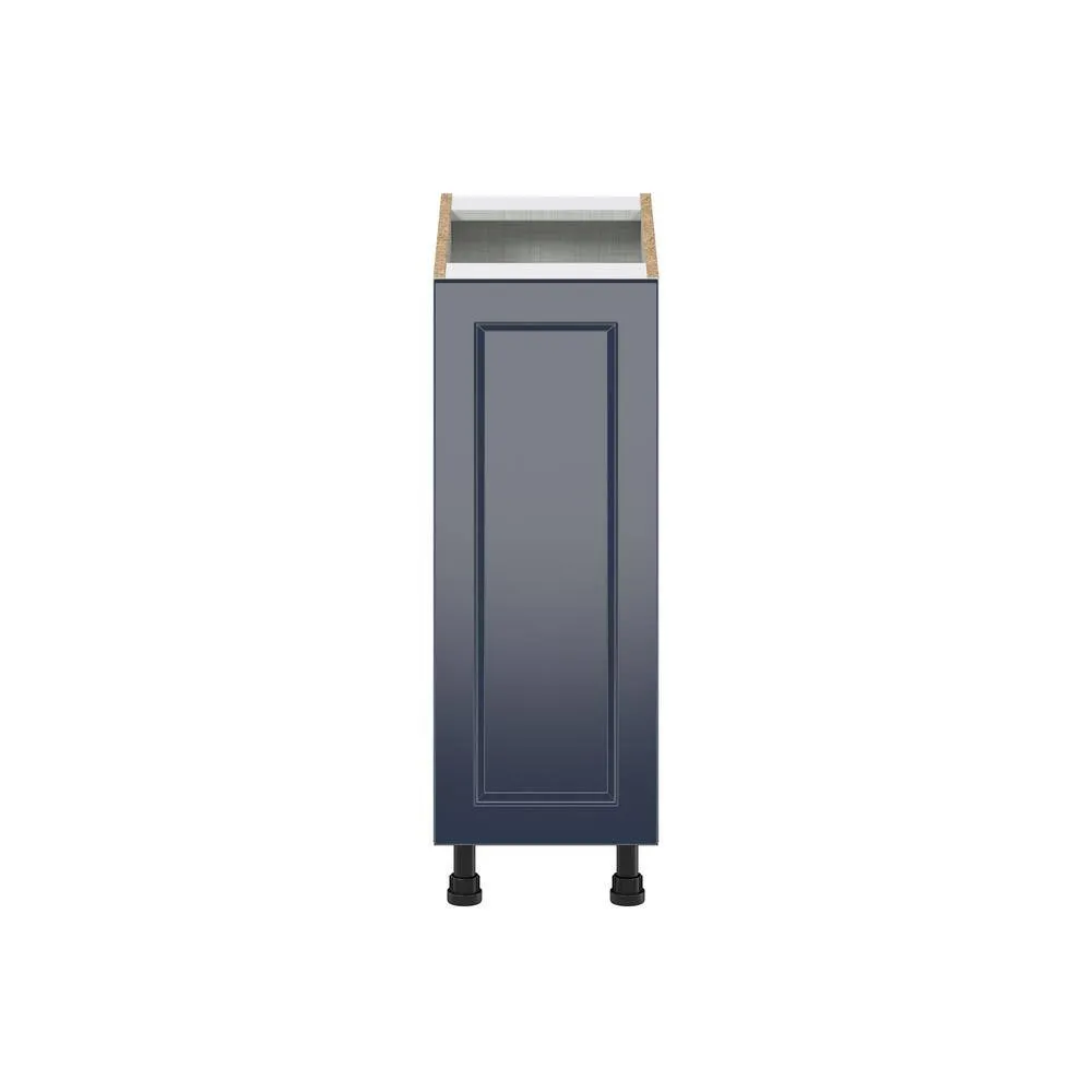 J COLLECTION Devon Painted Blue Recessed Assembled PullOut Left Spice Rack Kitchen Cabinet (12 in. W x 34.5 in. H x 24 in. D), photo 7 of 8