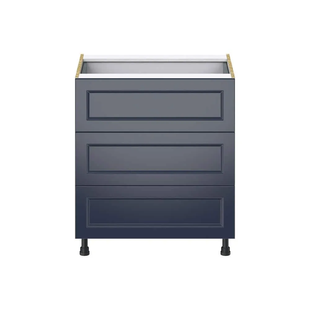 J COLLECTION 30 in. W x 24 in. D x 34.5 in. H Devon Painted Blue Shaker Assembled Base Kitchen Cabinet with Inner Drawer, photo 7 of 8