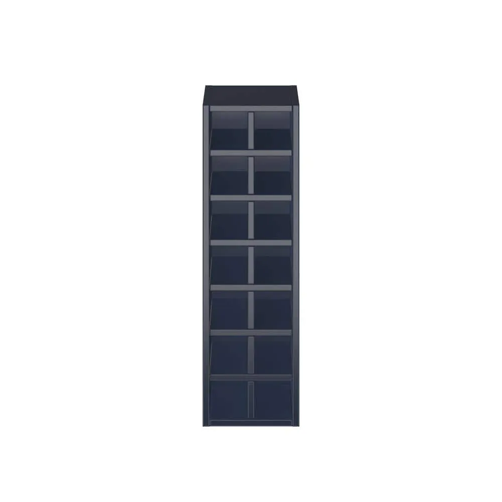 J COLLECTION Devon 9 in. W x 30 in. H x 14 in. D Painted Blue Wall Kitchen Cabinet Wine Rack, photo 7 of 8