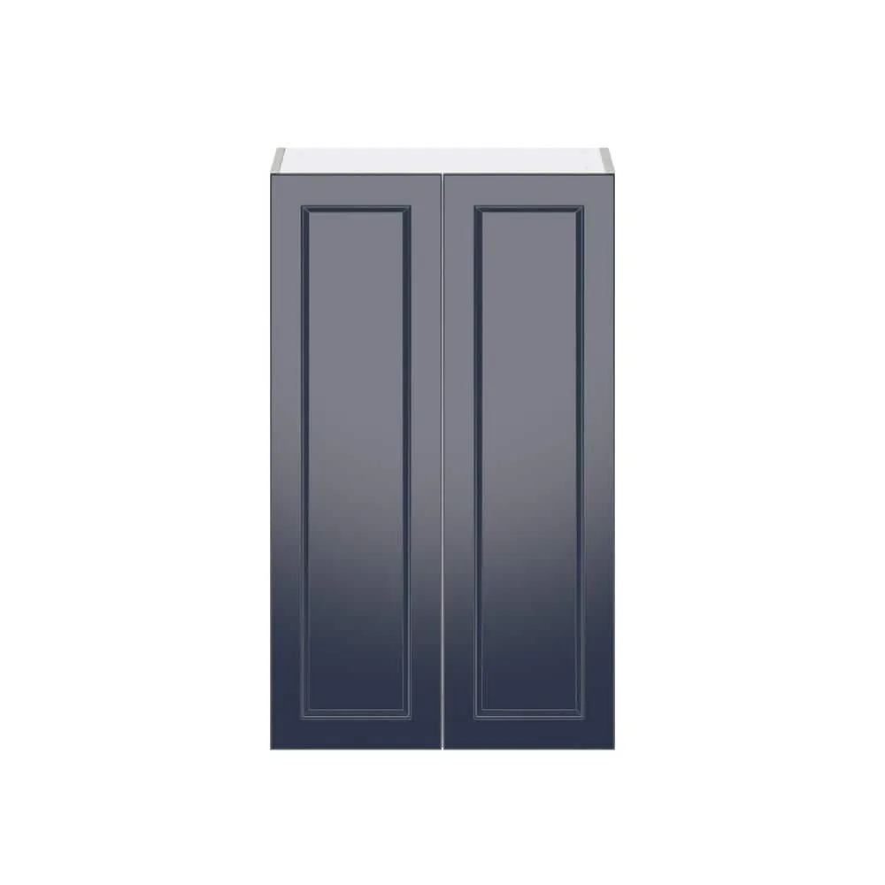 J COLLECTION Devon Painted 24 in. W x 40 in. H x 14 in. D Blue Recessed Assembled Wall Kitchen Cabinet, photo 6 of 7
