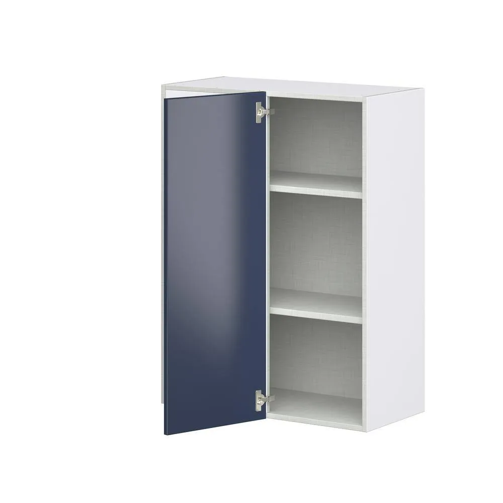 J COLLECTION Devon 30 in. W x 40 in. H x 14 in. D Painted Blue Recessed Assembled Wall Blind corner Kitchen Cabinet, photo 5 of 7