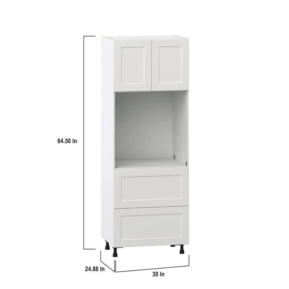 J COLLECTION Littleton Painted 30 in. W x 84.5 in. H x 24 in. D in Gray Shaker Assembled Single Oven Kitchen Cabinet, photo 3 of 7