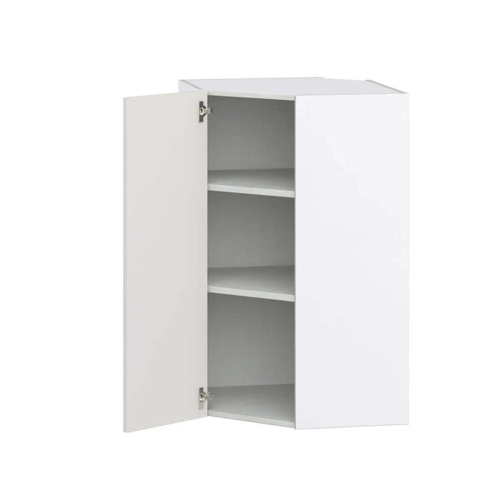 J COLLECTION Littleton Painted Gray Recessed Assembled Wall Diagonal Corner Kitchen Cabinet (24 in. W x 40 in. H x 14 in. D), photo 6 of 8