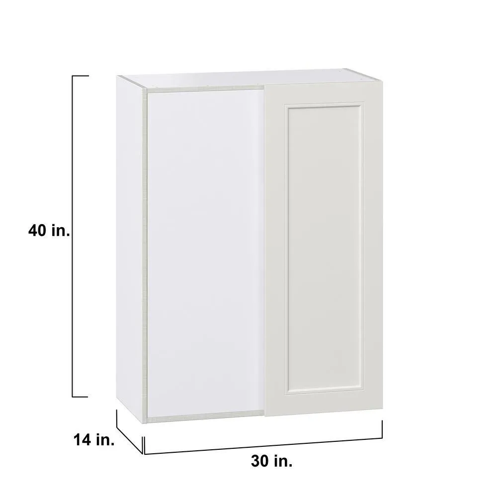 J COLLECTION 30 in. W X 40 in. H X 14 in. D Littleton Painted Light Gray Recessed Assembled Wall Blind corner Kitchen Cabinet, photo 4 of 8