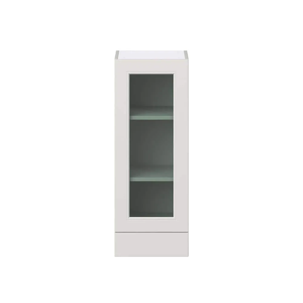 J COLLECTION Littleton Painted Gray Recessed Assembled Glass Wall Kitchen Cabinet with Drawers (15 in. W x 40 in. H x 14 in. D), photo 6 of 7