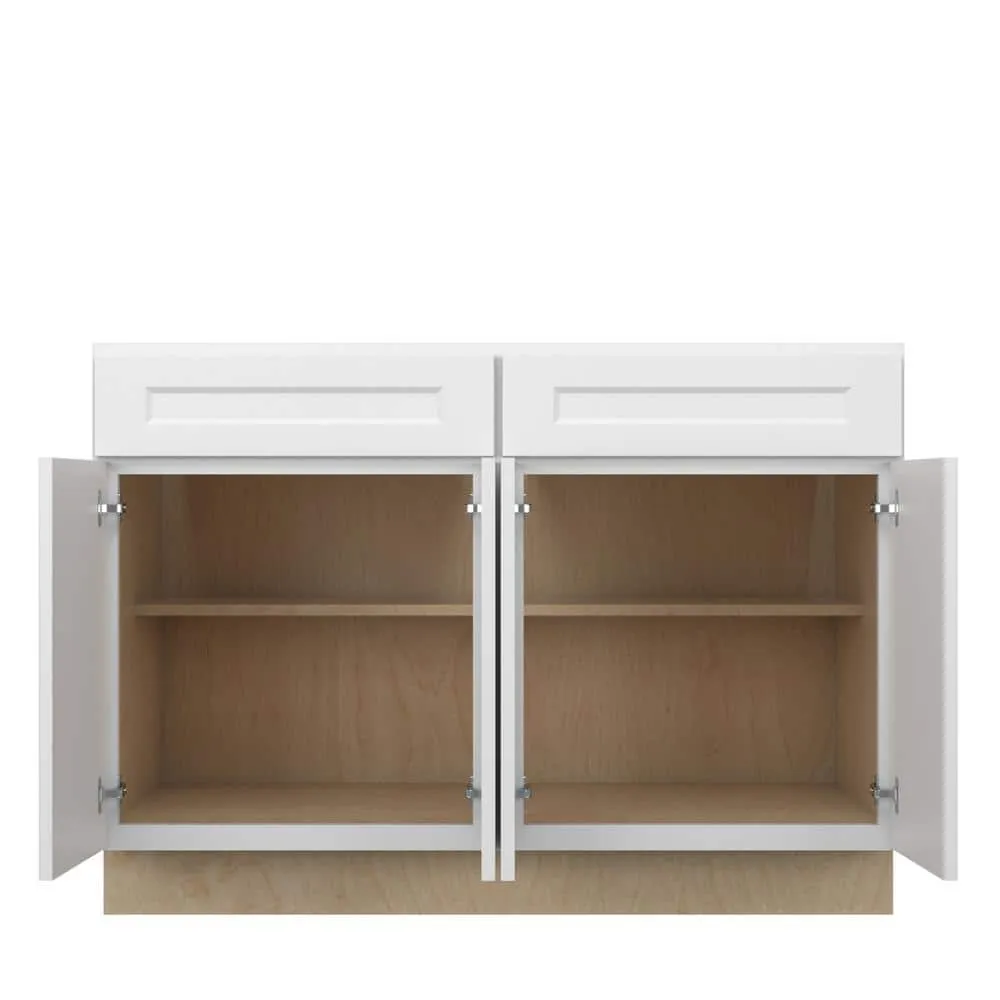 Norfolk Assembled 48 in. W x 34.5 in. H x 24 in. D Plywood Base Cabinet in Painted White, photo 4 of 6