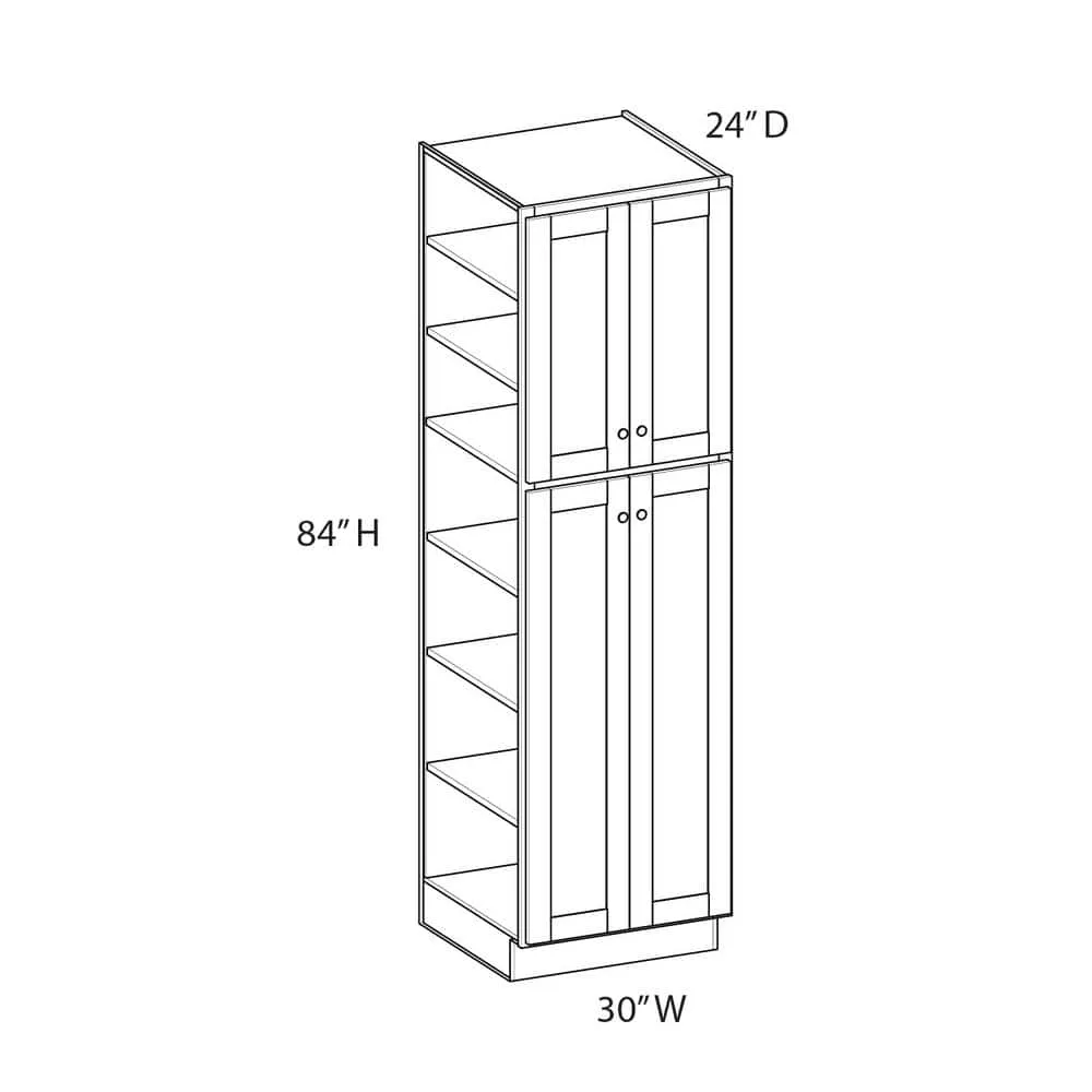 Mero Assemble 30 in. W x 84 in. H x 24 in. D Plywood Tall Cabinet in Painted White, photo 5 of 6
