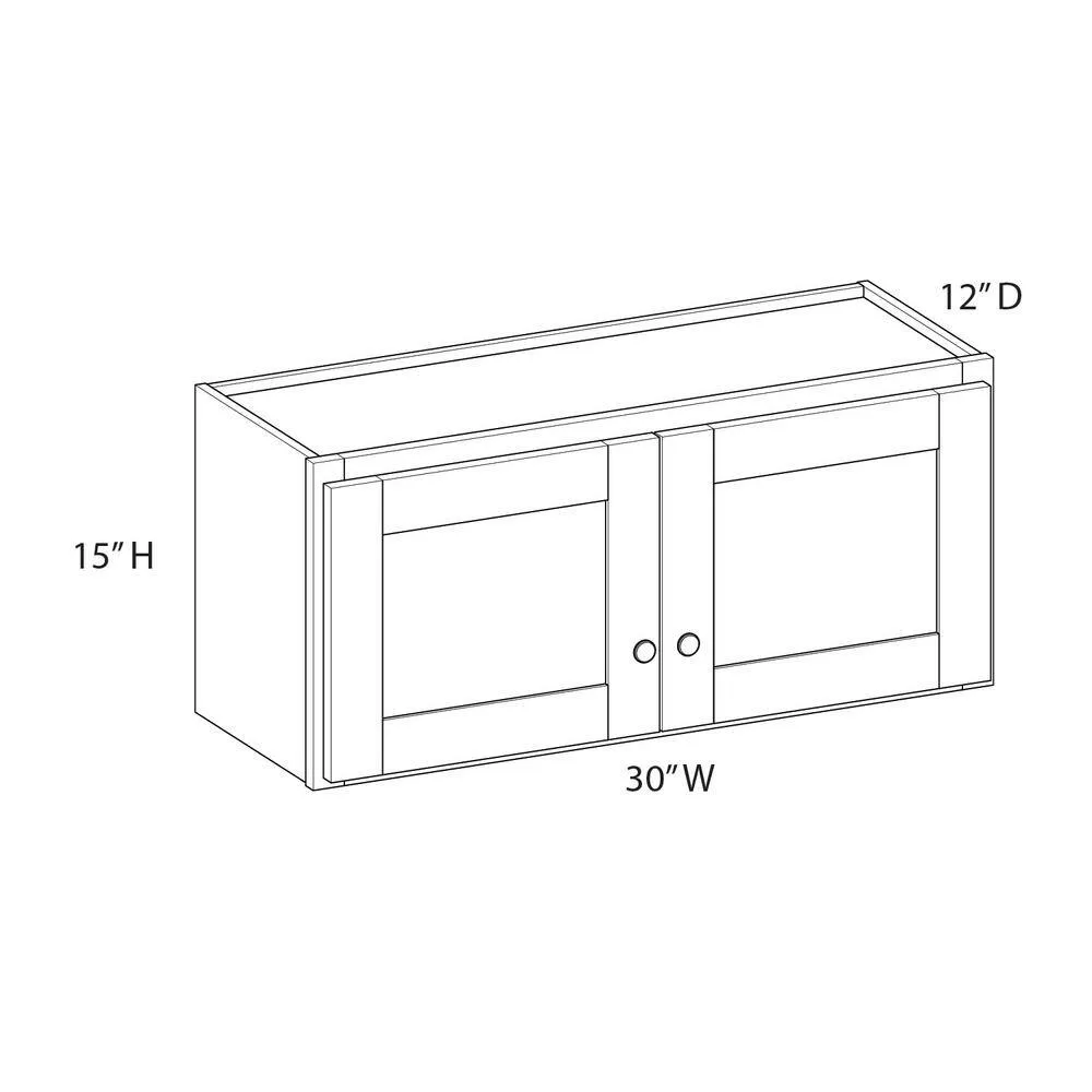 Norfolk Assembled 30 in. W x 15 in. H x 12 in. D Plywood Wall Cabinet in Painted White, photo 4 of 5