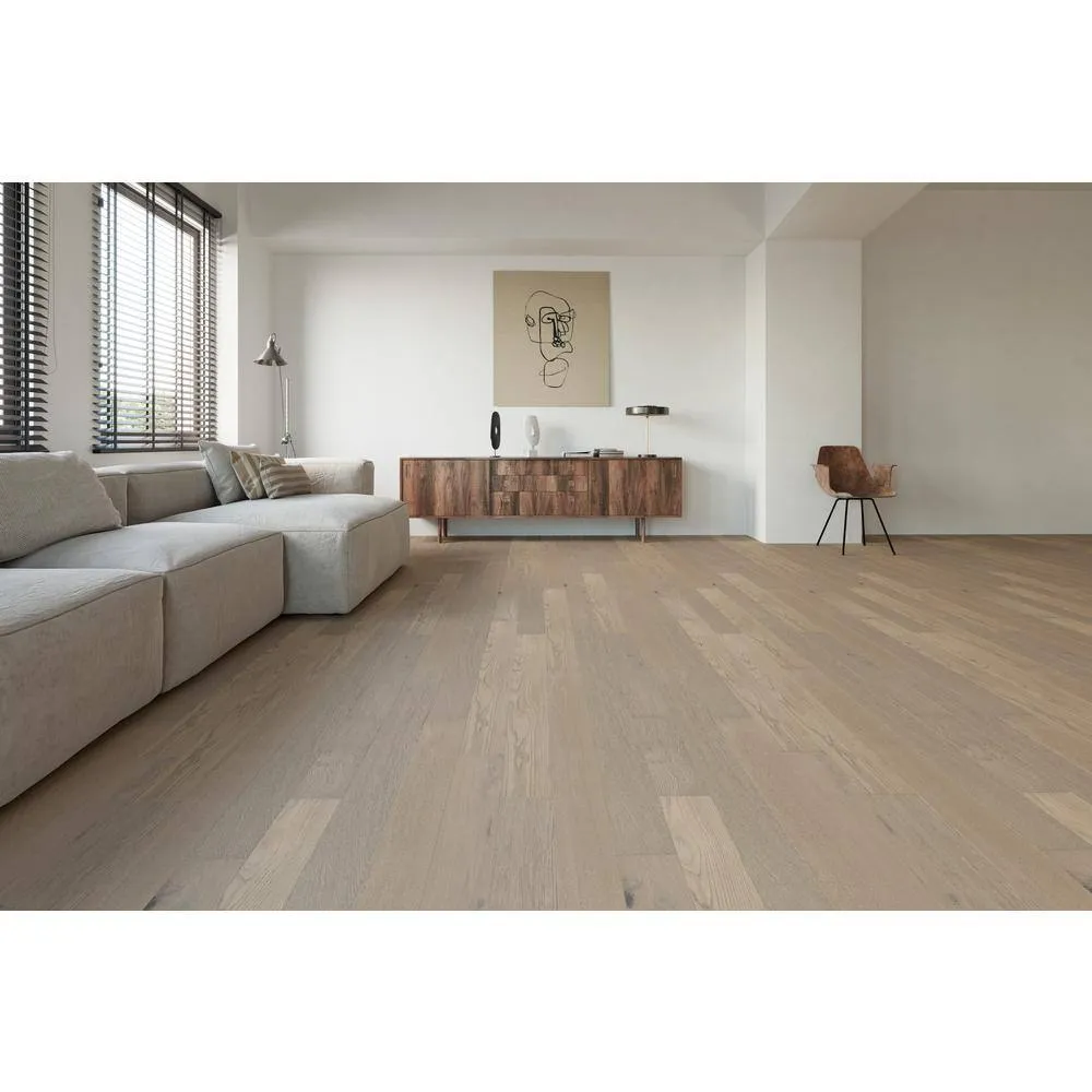 ACQUA FLOORS Parker Oak 1/4 in. T x 5 in. W Click Lock Wire Brushed Engineered Hardwood Flooring (16.68 sq.ft./case), photo 7 of 7