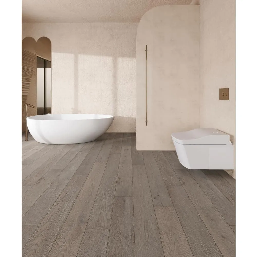 ACQUA FLOORS Parker Oak 1/4 in. T x 5 in. W Click Lock Wire Brushed Engineered Hardwood Flooring (16.68 sq.ft./case), photo 3 of 7