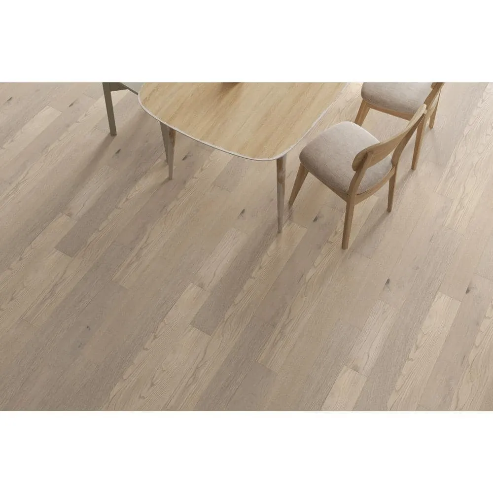 ACQUA FLOORS Parker Oak 1/4 in. T x 5 in. W Click Lock Wire Brushed Engineered Hardwood Flooring (16.68 sq.ft./case), photo 6 of 7