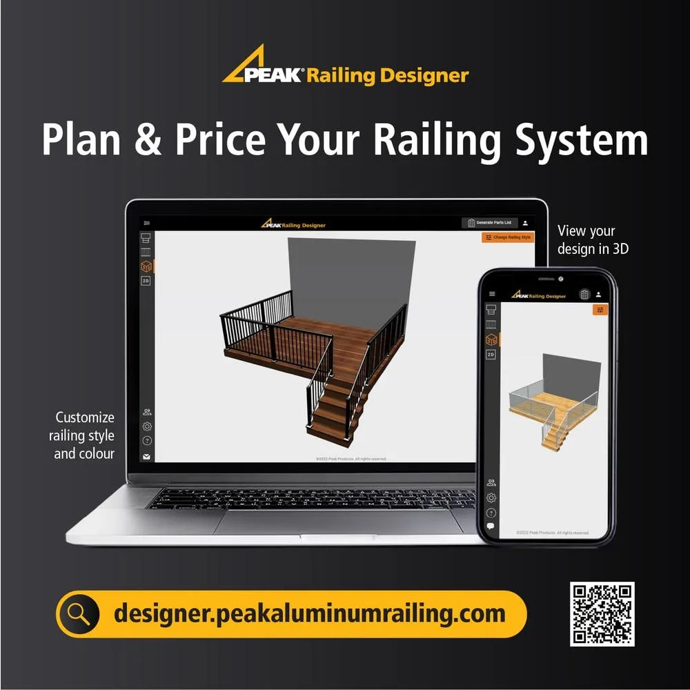 Peak Aluminum Railing 5 in. H x 9.5 in. WBlack Aluminum Deck Railing Corner Fascia Mount Bracket for 42 in. high system, photo 4 of 4