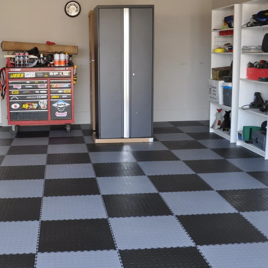 Perfection Floor Tile Coin 8-Piece 20-1/2 in x 20-1/2 in Light Gray Raised Coin Garage Floor Tile, photo 14 of 20