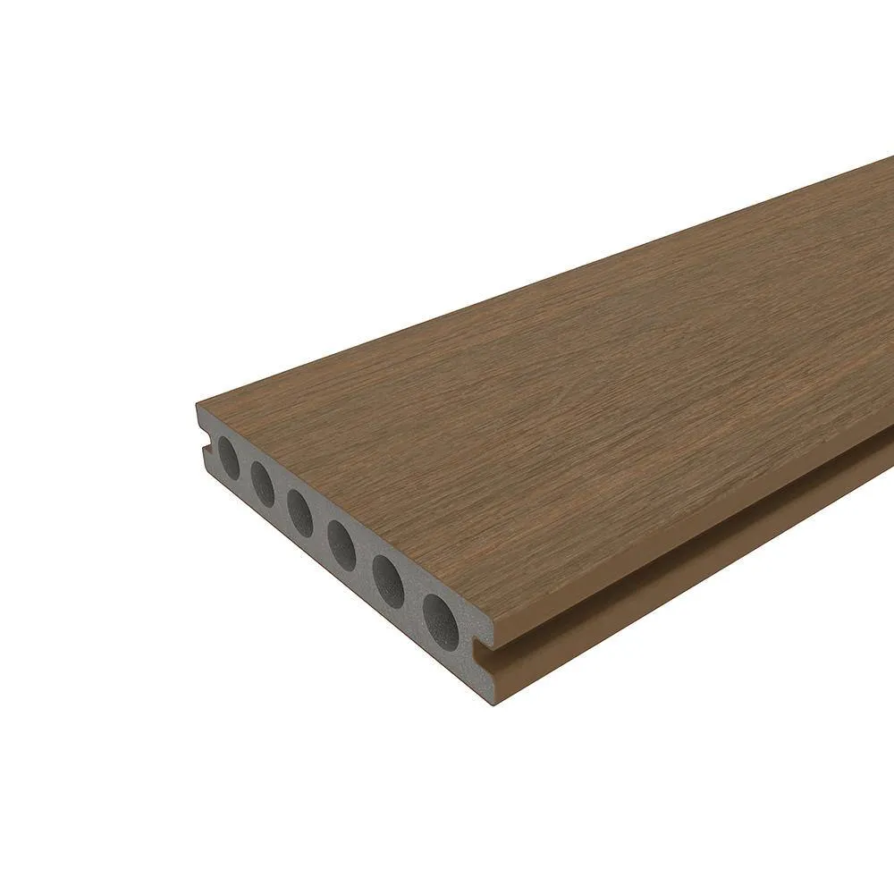 NewTechWood UltraShield Naturale Voyager Series 1 in. x 6 in. x 1 ft. Peruvian Teak Hollow Composite Decking Board Sample, photo 5 of 7