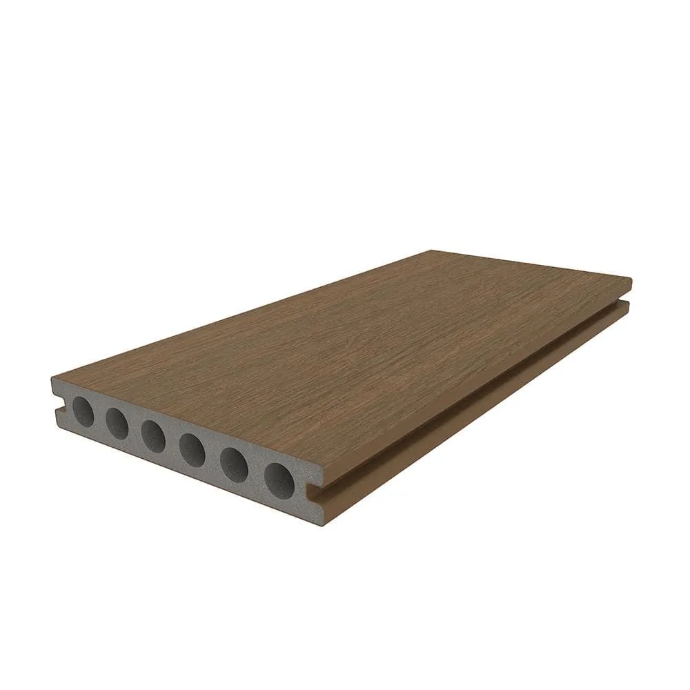 NewTechWood UltraShield Naturale Voyager Series 1 in. x 6 in. x 1 ft. Peruvian Teak Hollow Composite Decking Board Sample, photo 4 of 7
