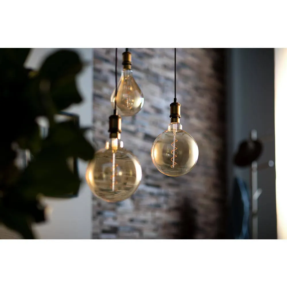 Philips 40-Watt Equivalent A50 Dimmable Vintage Glass Edison LED Large Light Bulb, Amber Warm White (2000K), photo 5 of 8