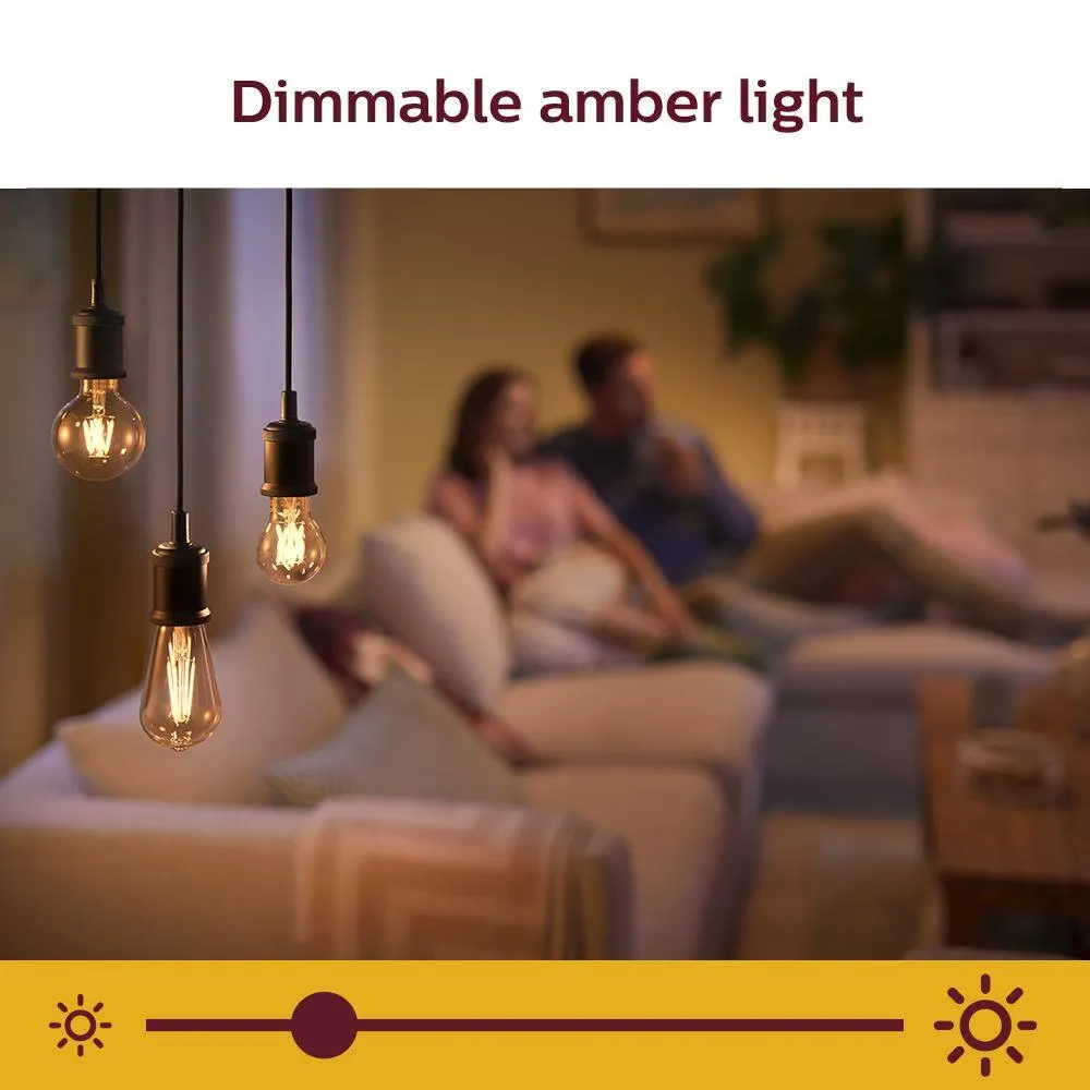 Philips Amber ST19 LED 40-Watt Equivalent Dimmable Smart Wi‑Fi (WiZ Connected) Wireless Light Bulb, photo 5 of 8