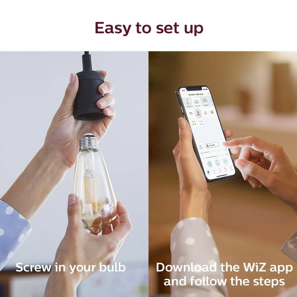 Philips Amber ST19 LED 40-Watt Equivalent Dimmable Smart Wi‑Fi (WiZ Connected) Wireless Light Bulb, photo 8 of 8