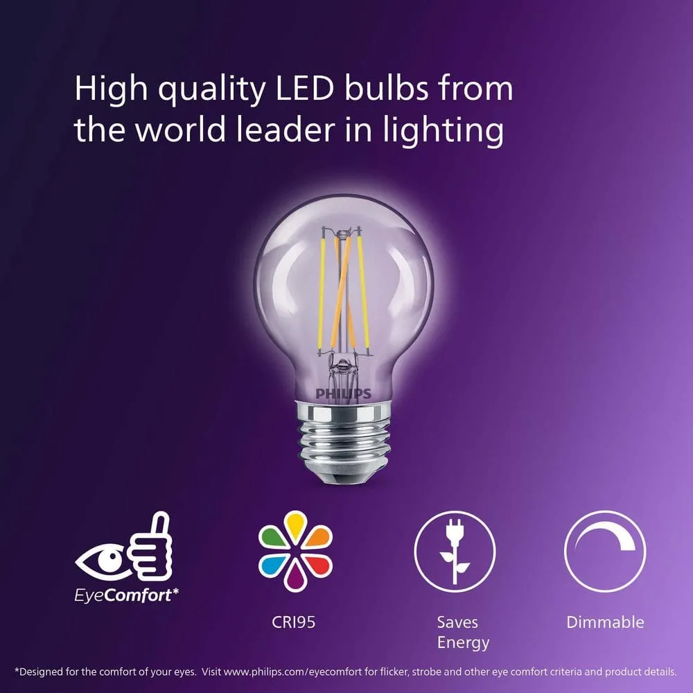 Philips 40-Watt Equivalent G16.5 Dimmable Medium Base LED Light Bulb with Warm Glow, Soft White (2-Pack), photo 3 of 8