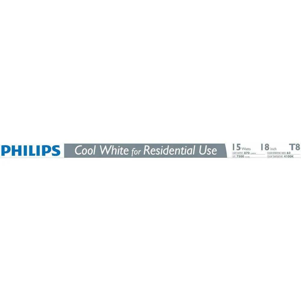 Philips 18 in. 15-Watt 4100K Linear T8 Fluorescent Light Bulb, Cool White (30-Pack), photo 4 of 7