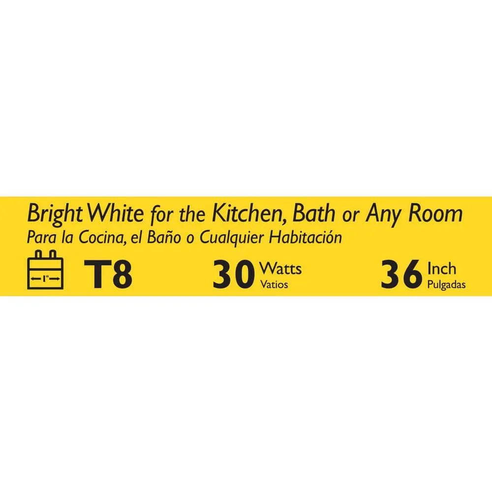Philips 30-Watt 3 ft. Linear T8 Fluorescent Tube Light Bulb, Bright White 3000K, photo 4 of 4