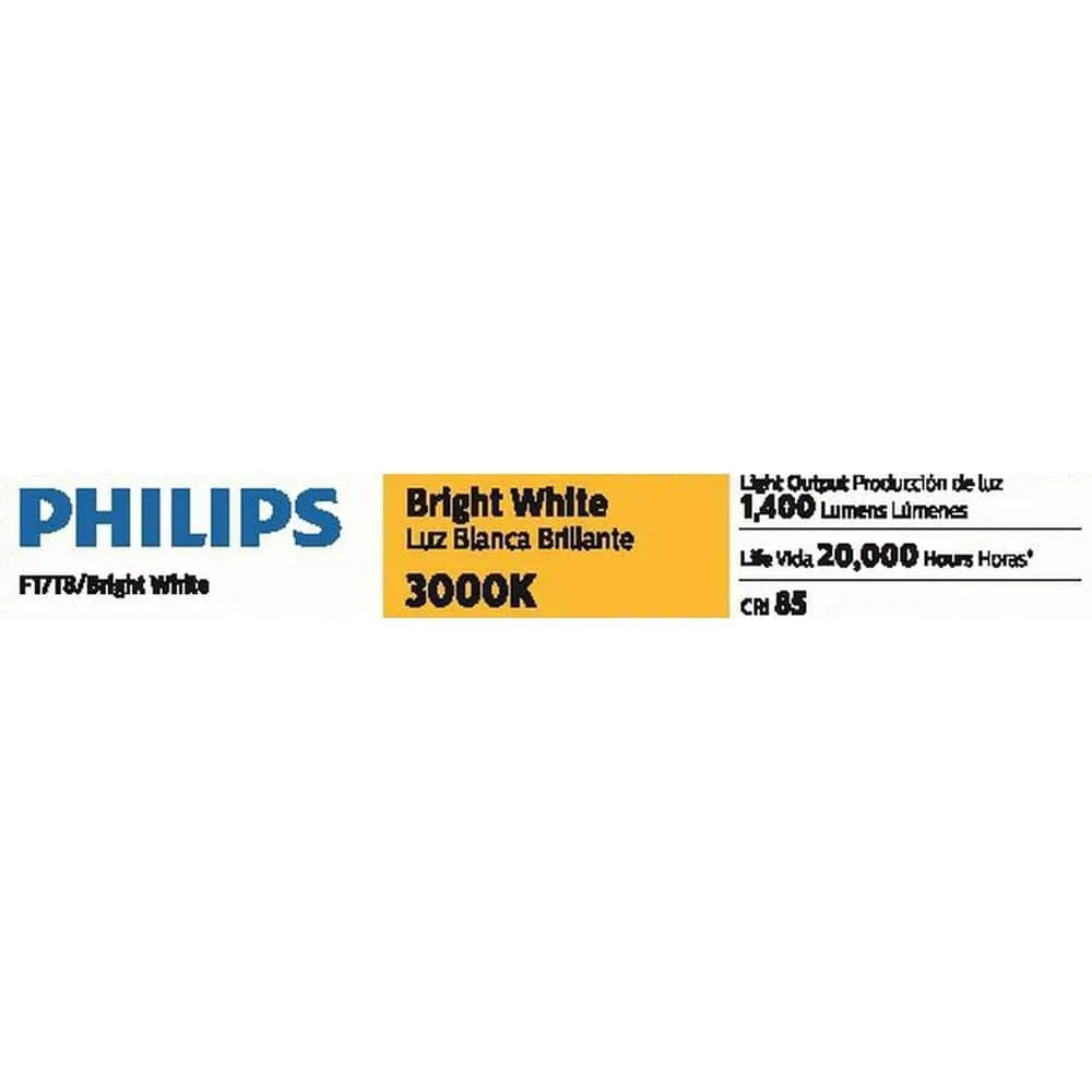Philips 17-Watt 2 ft. Linear T8 ALTO Fluorescent Tube Light Bulb, Bright White 3000K, photo 4 of 4
