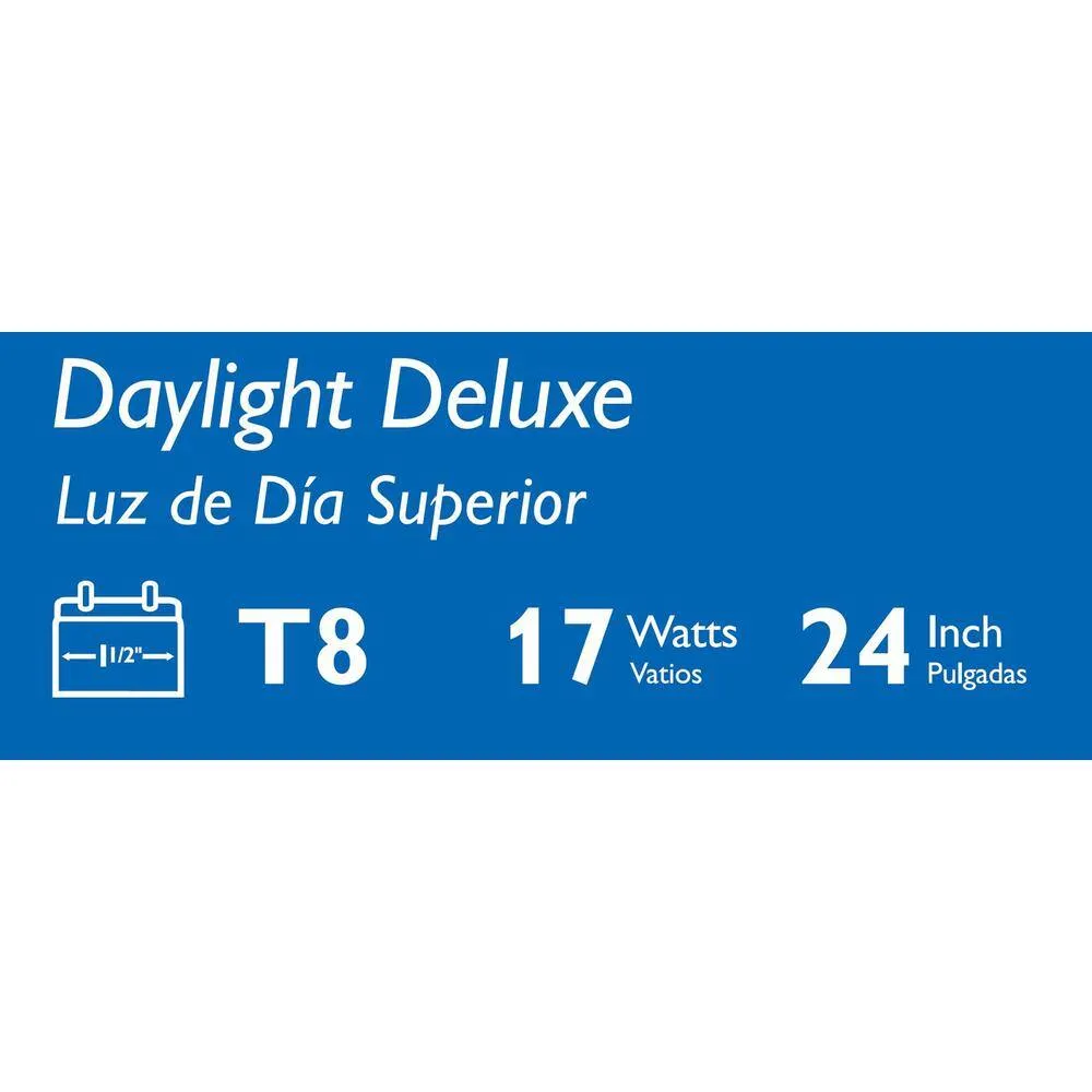 Philips 17-Watt 2 ft. Linear T8 Fluorescent Tube Light Bulb, Daylight Deluxe 6500K, photo 4 of 4