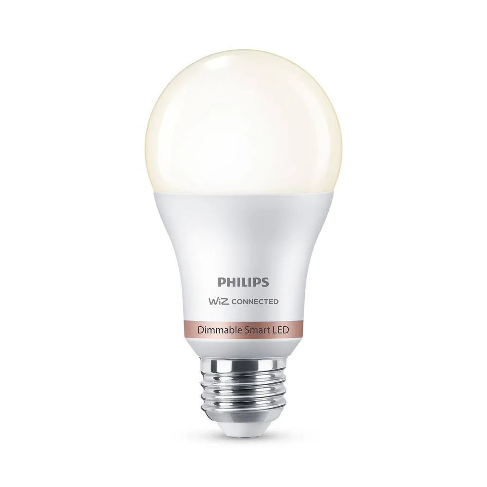 Philips Soft White A19 LED 60-Watt Equivalent Dimmable Smart Wi‑Fi WiZ Connected Light Bulbs (4‑Pack), photo 7 of 8