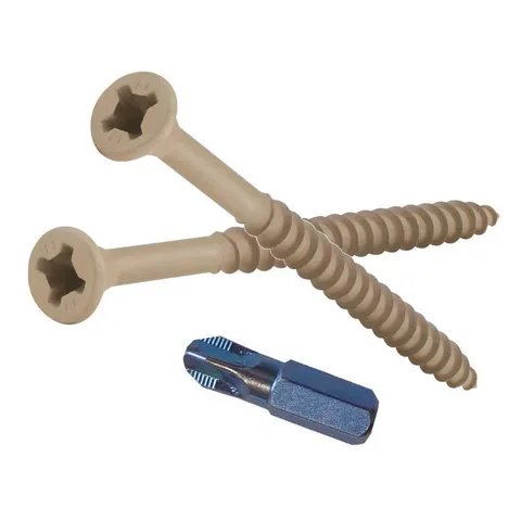 Phillips-Square Flat-Head Deck Screws, 2-1/2 in.