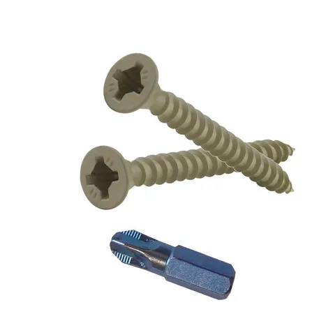 2 in. Green Phillips-Square Flat-Head Wood Deck Screws