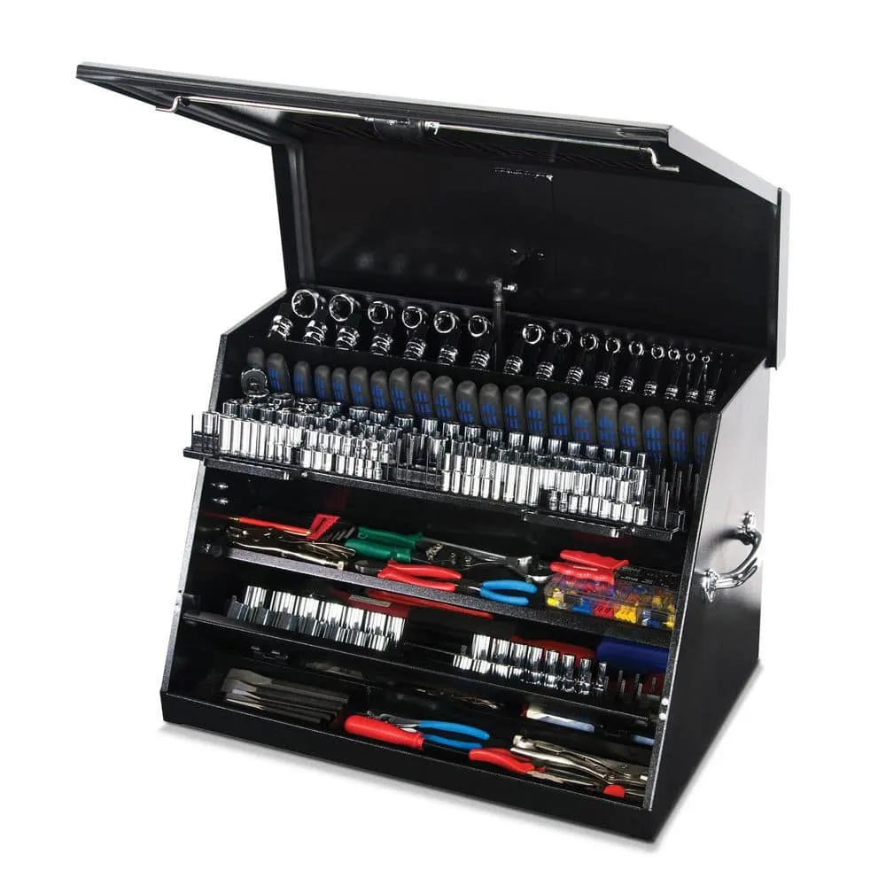 Montezuma 31 in. W x 20 in. D Portable Triangle Top Tool Chest for Sockets, Wrenches and Screwdrivers in Black Powder Coat, photo 10 of 13