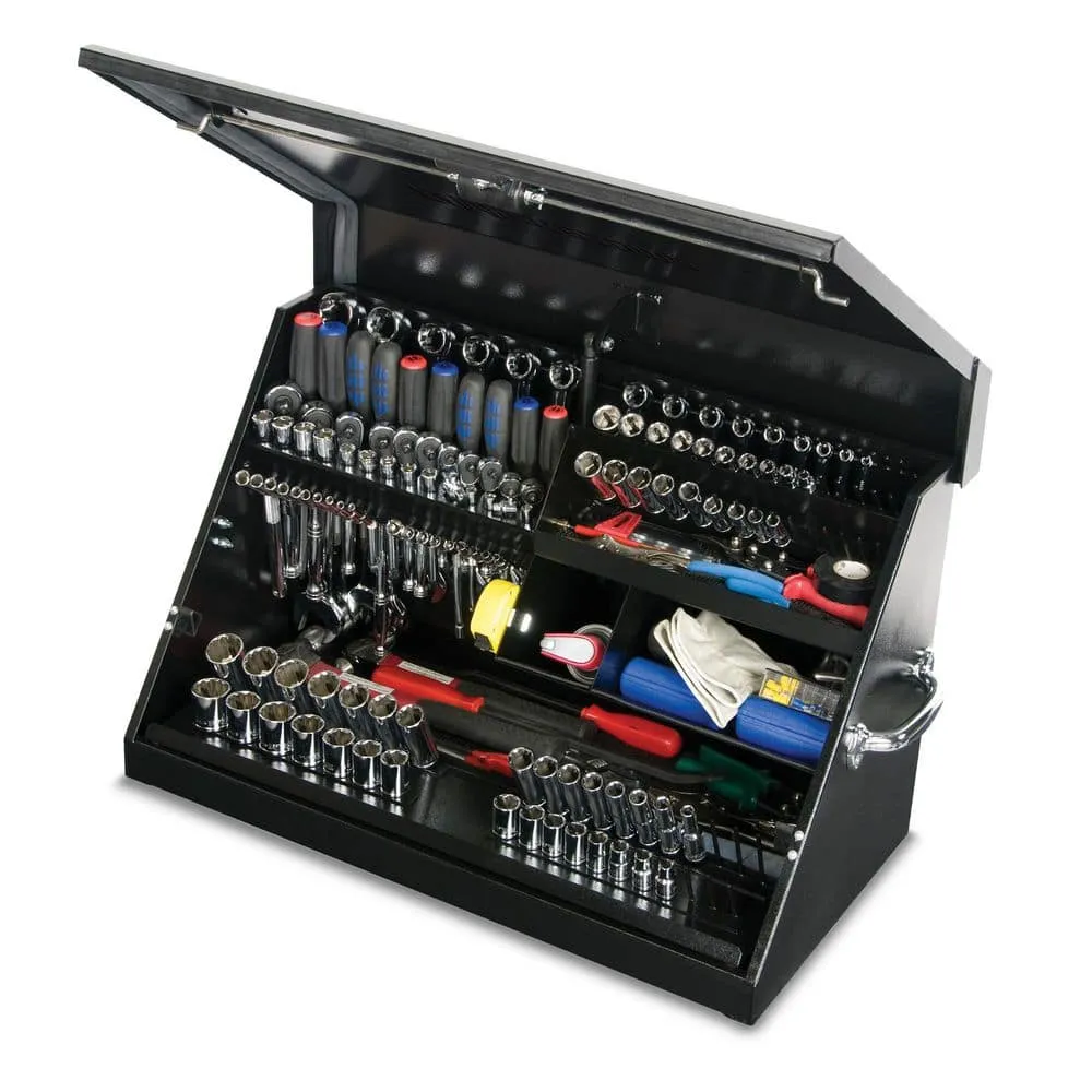 Montezuma 31 in. W x 15 in. D Portable Triangle Top Tool Chest for Sockets, Wrenches and Screwdrivers in Black Powder Coat, photo 2 of 15