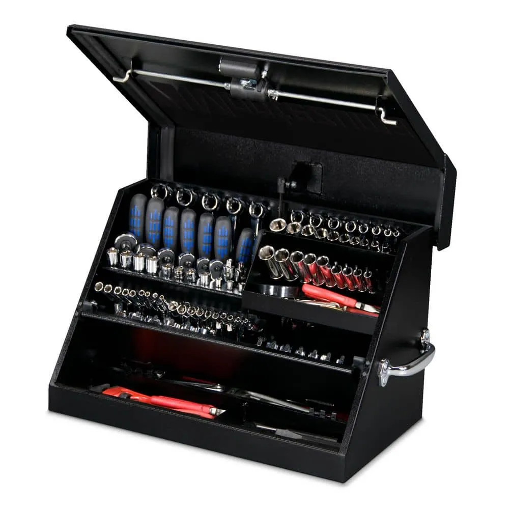 Montezuma 23 in. W x 14 in. D Portable Triangle Top Tool Chest for Sockets, Wrenches and Screwdrivers in Black Powder Coat, photo 13 of 15