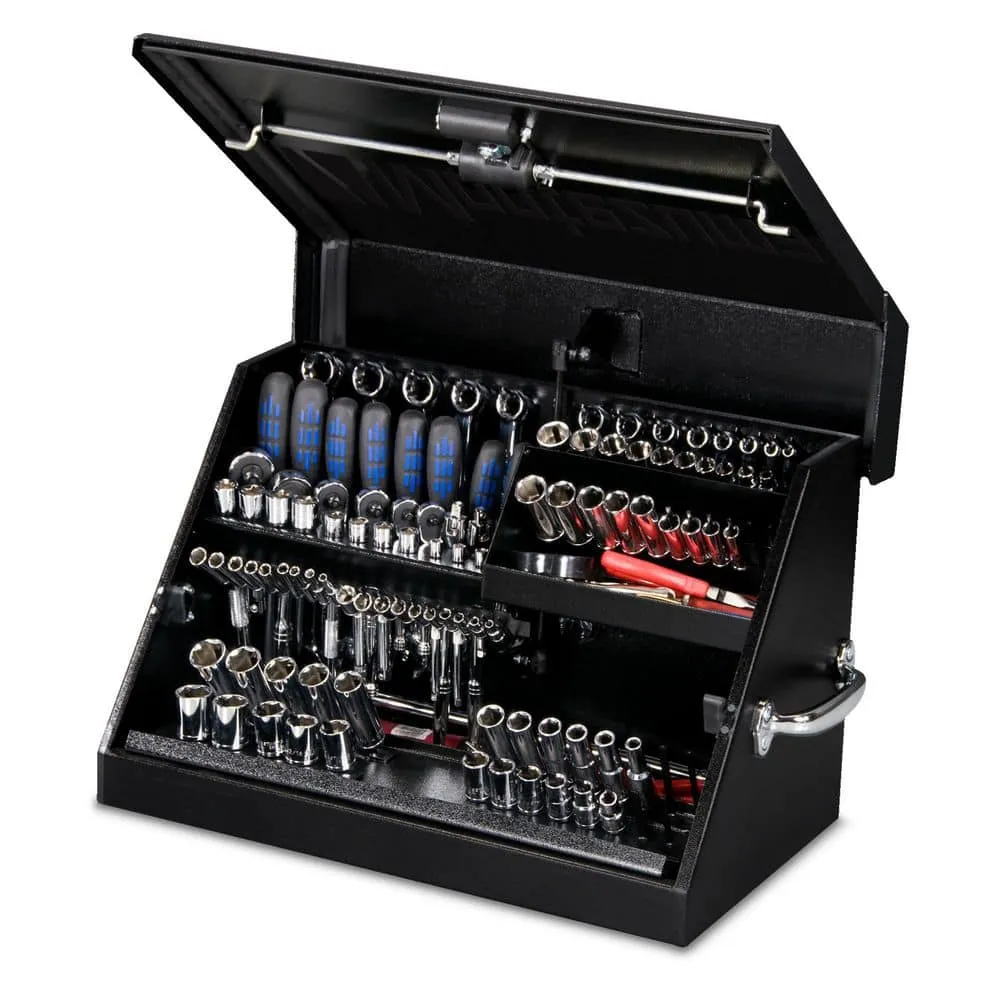 Montezuma 23 in. W x 14 in. D Portable Triangle Top Tool Chest for Sockets, Wrenches and Screwdrivers in Black Powder Coat, photo 2 of 15