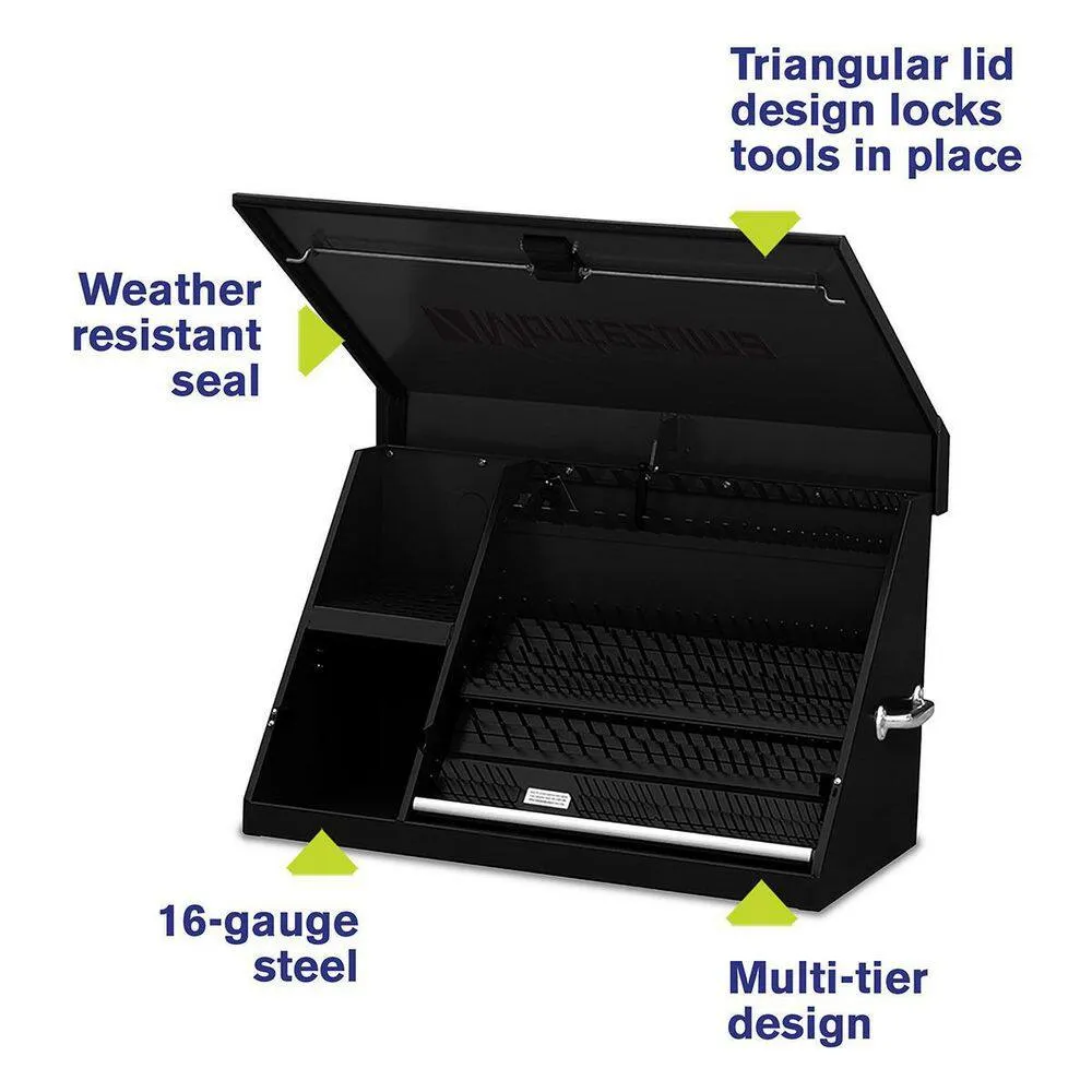 Montezuma 37 in. W x 18 in. D Portable Triangle Top Tool Chest for Sockets, Wrenches and Screwdrivers in Black Powder Coat, photo 3 of 14