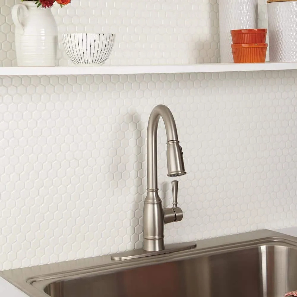 Daltile Premier Accents Powder White Hexagon 10 in. x 12 in. x 4 mm Porcelain Mosaic Floor and Wall Tile (0.84 sq. ft. / piece), photo 4 of 7