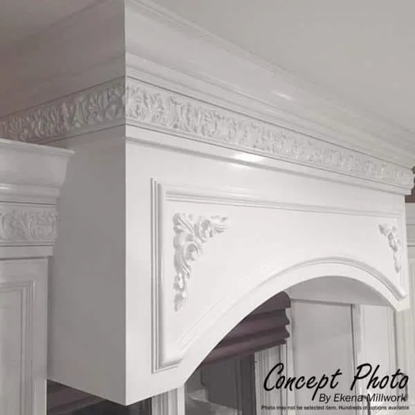 Ekena Millwork 4-1/4 in. H x 4-3/4 in. P x 6-3/8 in. F x 94-1/2 in. L Polyurethane Bradford Traditional Smooth Crown Moulding 12-Pack, photo 14 of 14