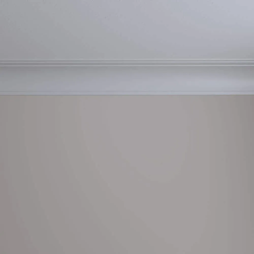 Ekena Millwork 4-1/4 in. H x 4-3/4 in. P x 6-3/8 in. F x 94-1/2 in. L Polyurethane Bradford Traditional Smooth Crown Moulding 12-Pack, photo 11 of 14