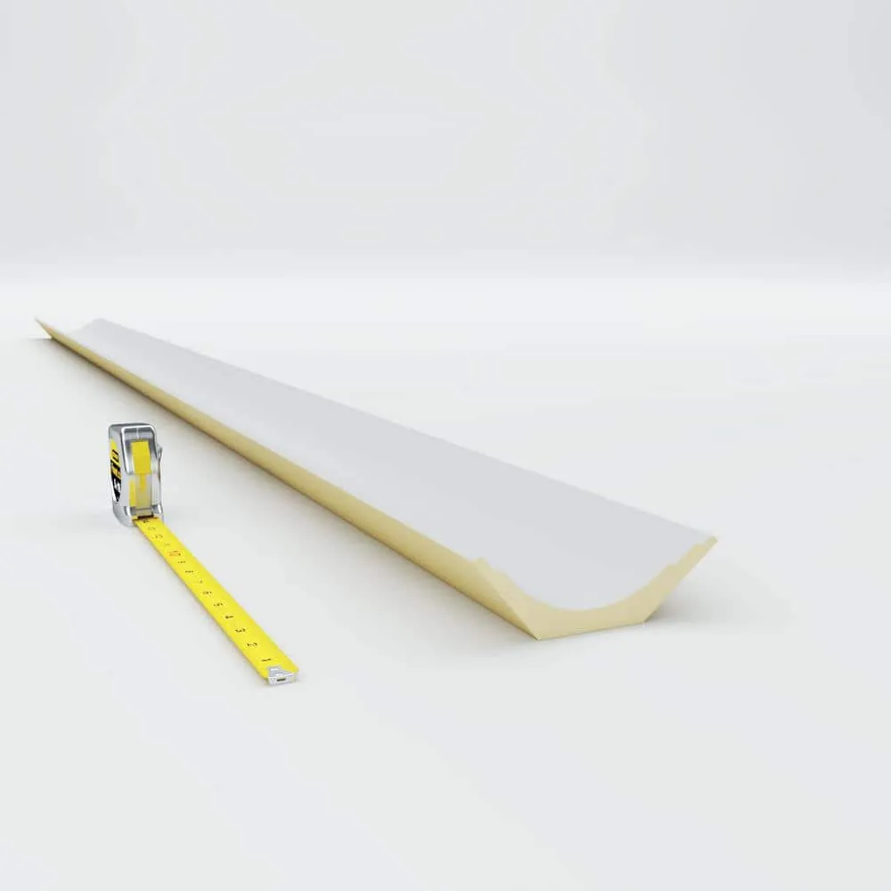 Ekena Millwork 4-1/4 in. H x 4-3/4 in. P x 6-3/8 in. F x 94-1/2 in. L Polyurethane Bradford Traditional Smooth Crown Moulding 12-Pack, photo 6 of 14
