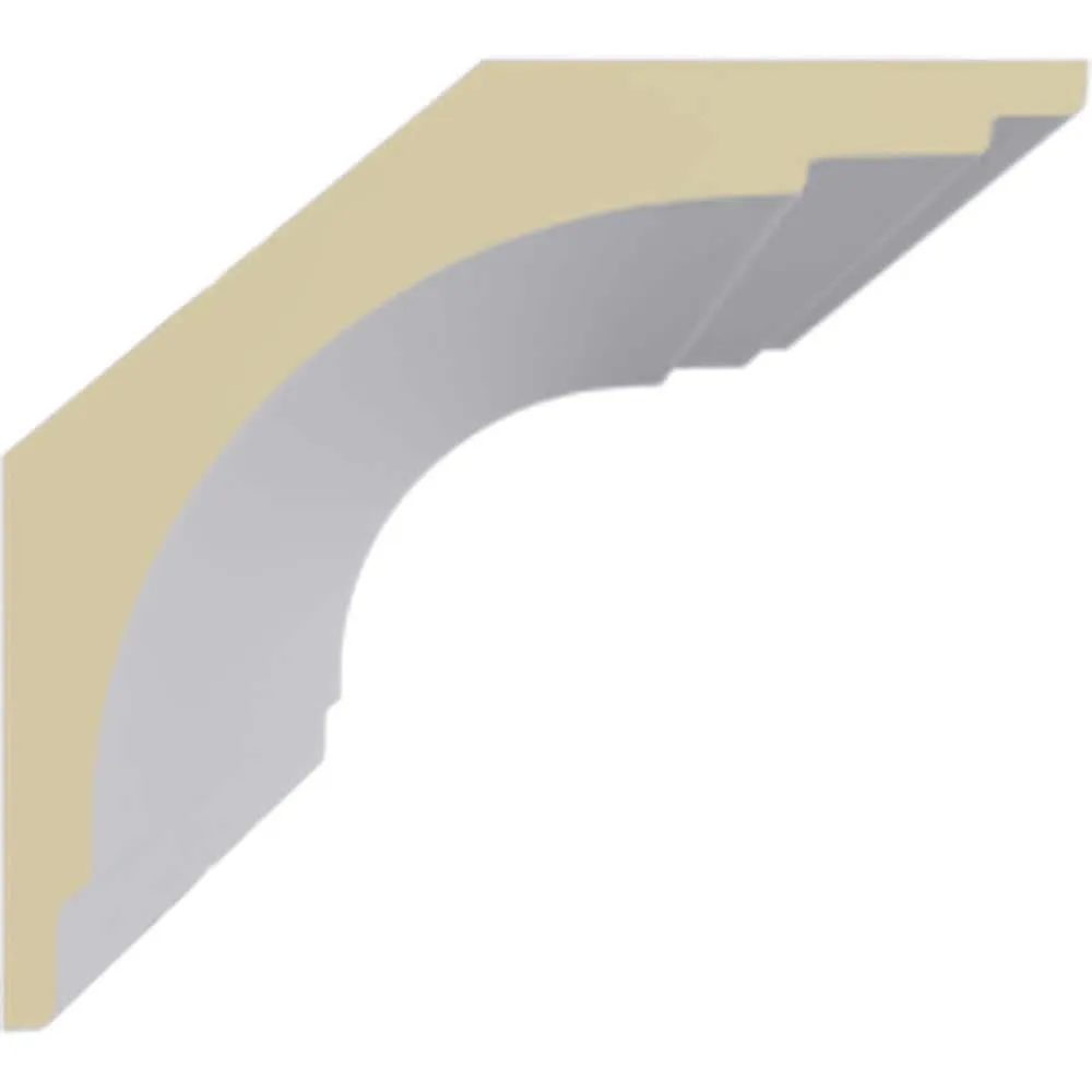 Ekena Millwork 4-1/4 in. H x 4-3/4 in. P x 6-3/8 in. F x 94-1/2 in. L Polyurethane Bradford Traditional Smooth Crown Moulding 12-Pack, photo 2 of 14