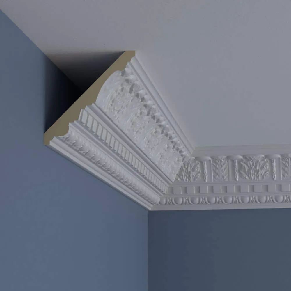 Ekena Millwork 4-3/4 in. x 4-3/4 in. x 94-1/2 in. Polyurethane Wakefield Crown Moulding, photo 10 of 14