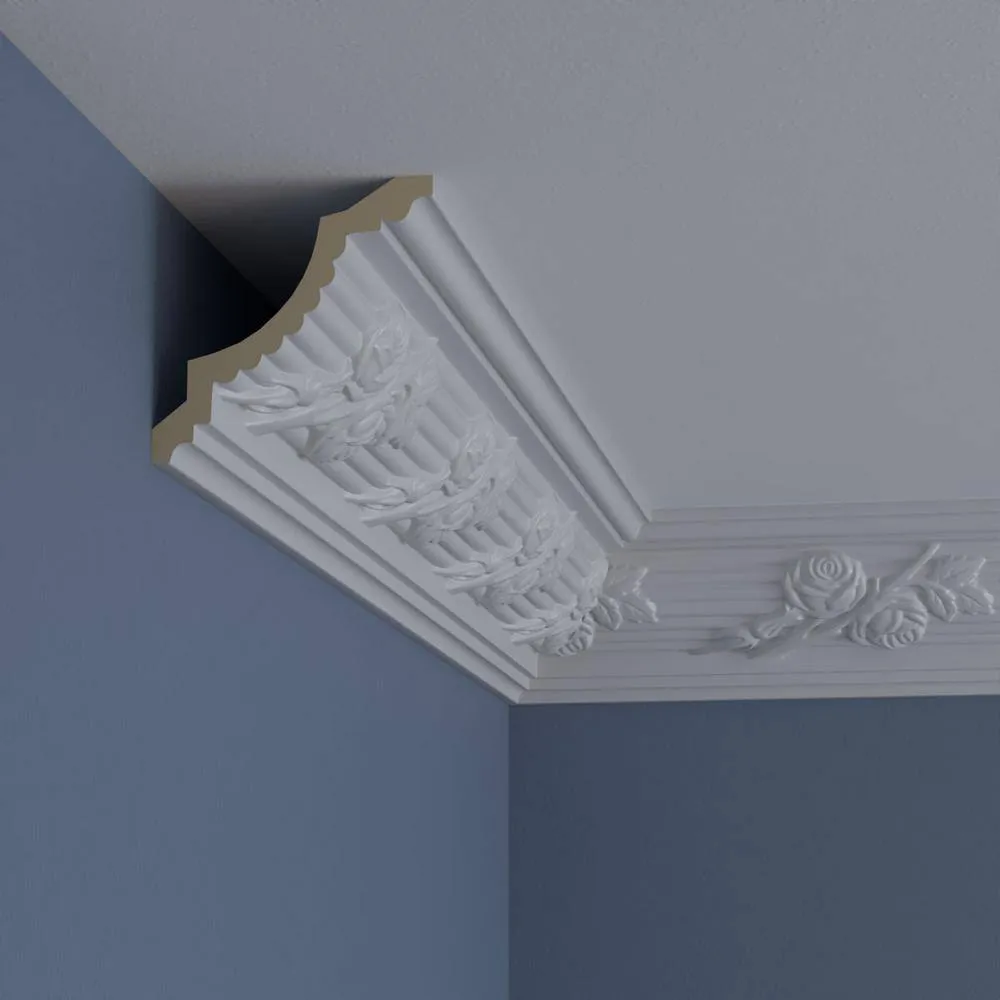 Ekena Millwork 4-1/4 in. x 4-1/4 in. x 94-1/2 in. Polyurethane Winston Crown Moulding, photo 10 of 14