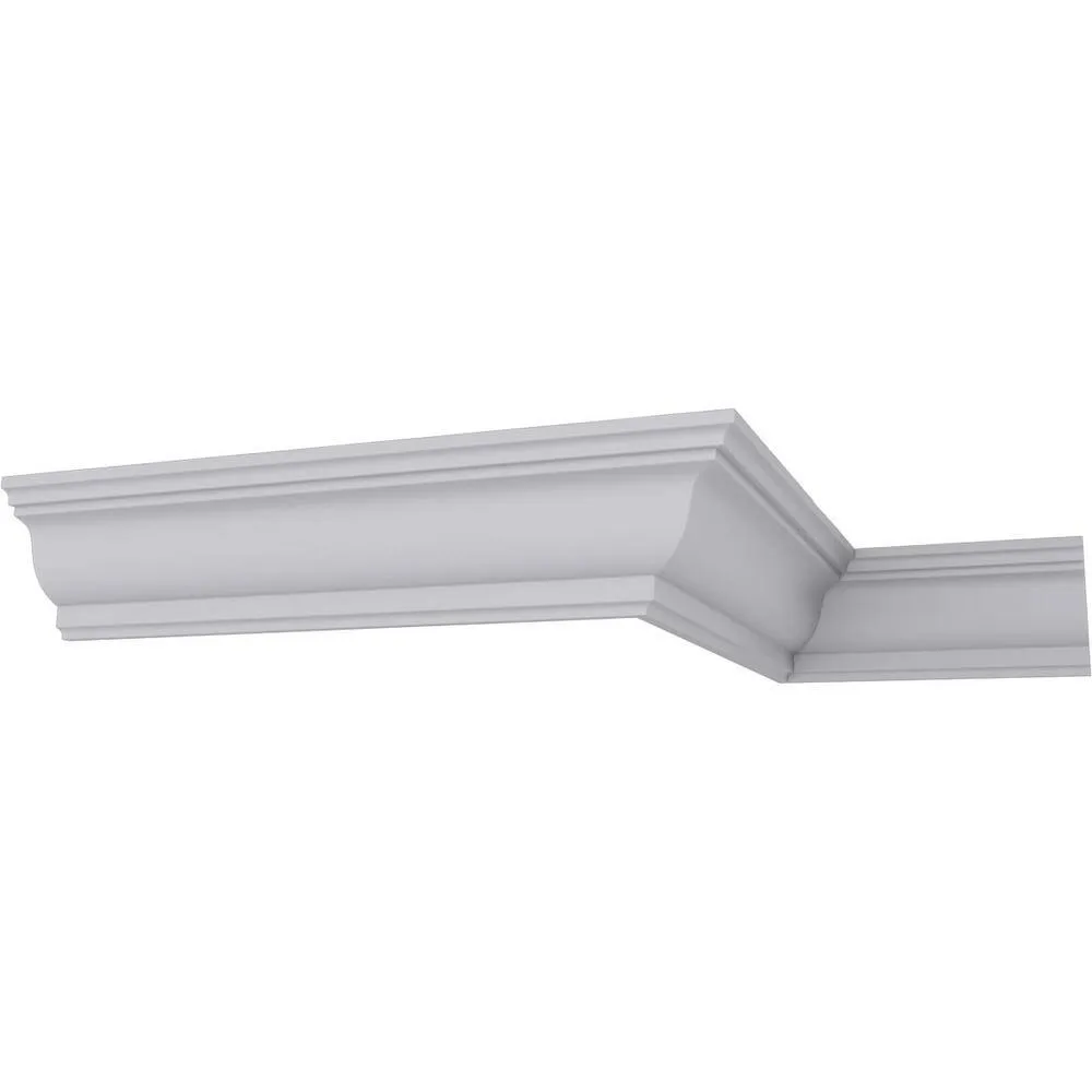 Ekena Millwork 5 in. x 4 in. x 94-1/2 in. x 6-3/8 in. Polyurethane Edwards Smooth Crown Moulding, photo 5 of 14