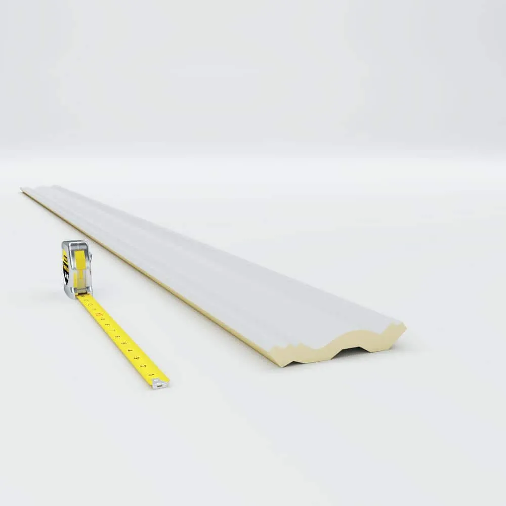 Ekena Millwork 5 in. x 4 in. x 94-1/2 in. x 6-3/8 in. Polyurethane Edwards Smooth Crown Moulding, photo 6 of 14