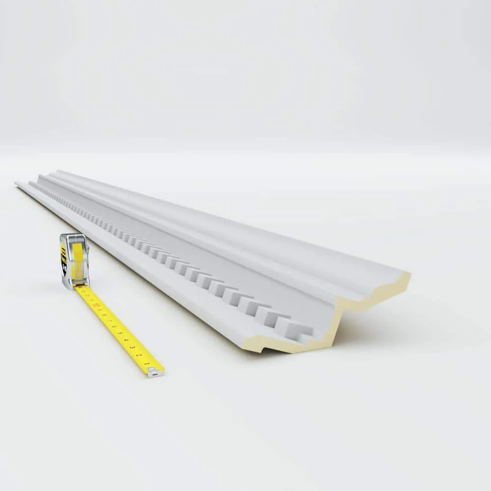 Ekena Millwork 4-3/4 in. x 6-3/4 in. x 94-1/2 in. Polyurethane Dentil Crown Moulding, photo 6 of 14